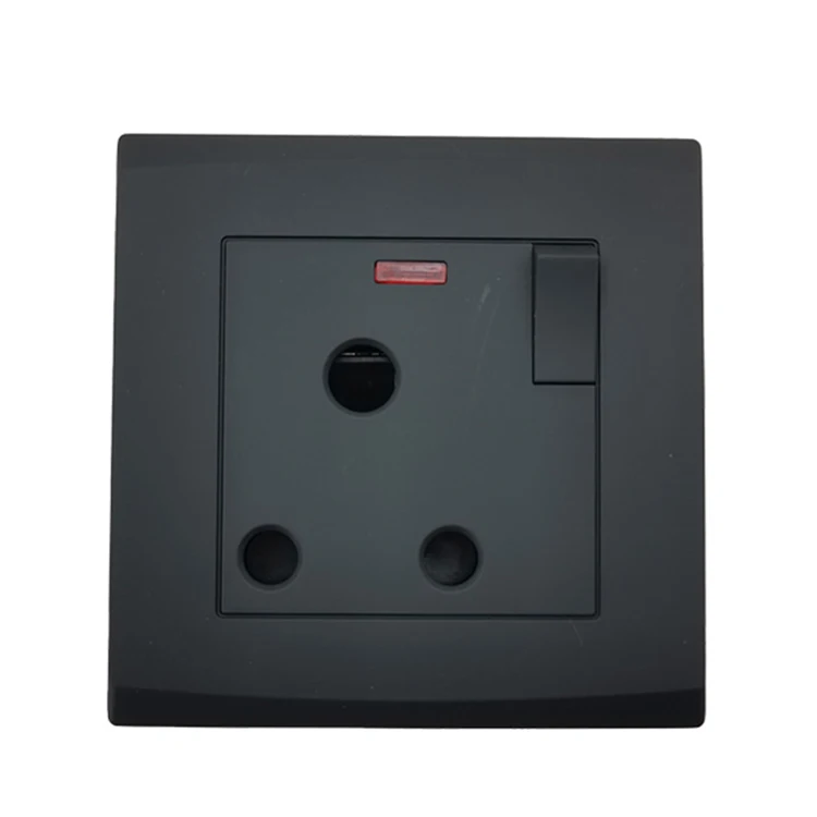 VNX 15amp Round 3 Pin Plug Switched Socket Wall Socket for Saudi Arabia/britsih/uk 86*86mm Electrical Sockets and Switches