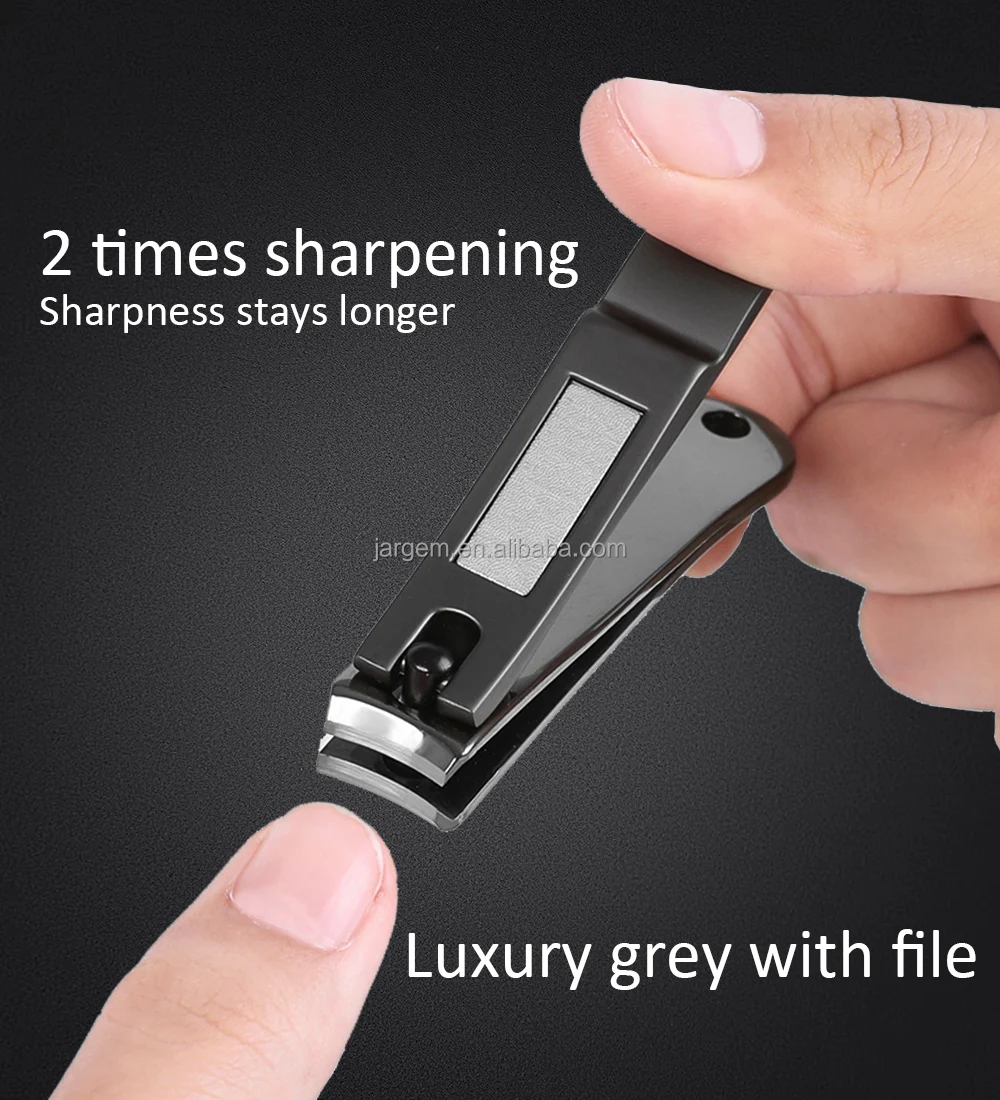 Luxury Grey Stainless Steel Zinc Alloy Finger Nail Clippers Kits Two