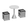 One table and two chairs