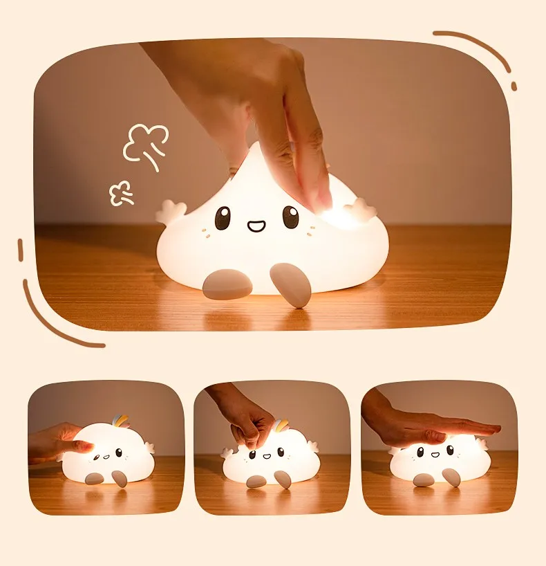 Silicone Kids Toys Gift Clouds Lamp Rechargeable Nursery Bedside Led Night Light For Baby And
