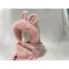 Gorro de orejas de conejo para adulto (rosa, grueso, 270 g)