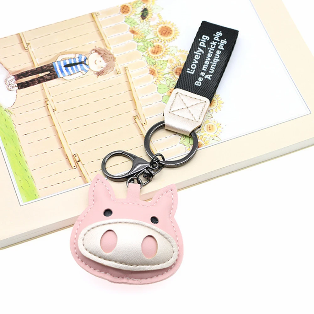 2024 Original Lovable PU Leather Pocket Key Ring Korean Vogue Car Key Chain with Personality Bag Pendant