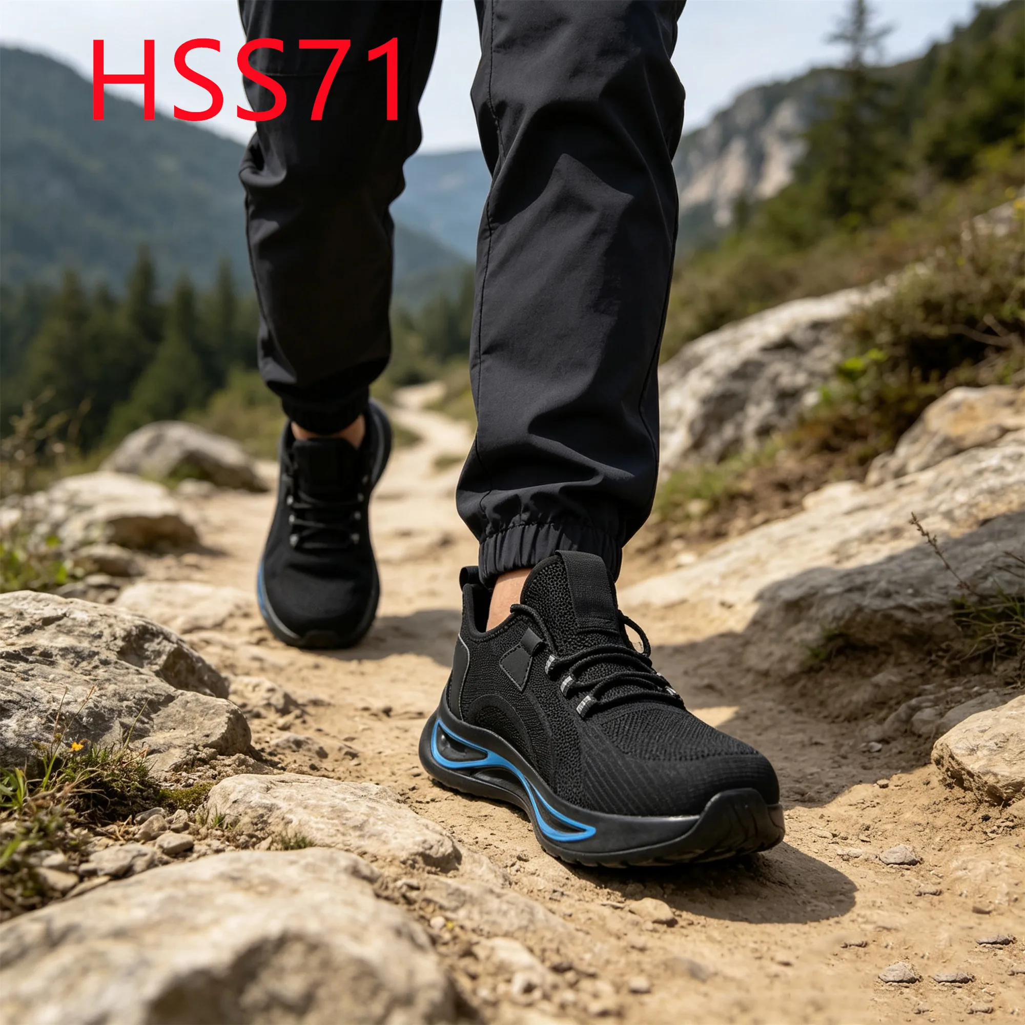 XYM,Cameroon Low MOQ Steel Toe Insert Hua Singh Safety Shoes Leisure Sports Fly Knitted Fabric Stylish Athletic Work Shoes HSS71
