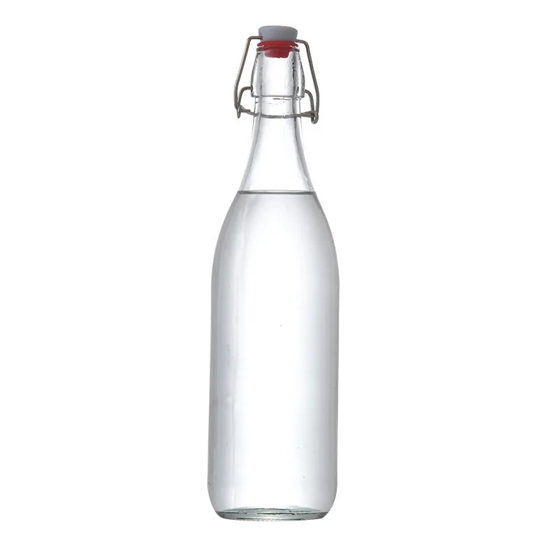 Flip Top Glass Bottle [1 Liter / 33 fl. oz.] [Pack of 4] Swing Top