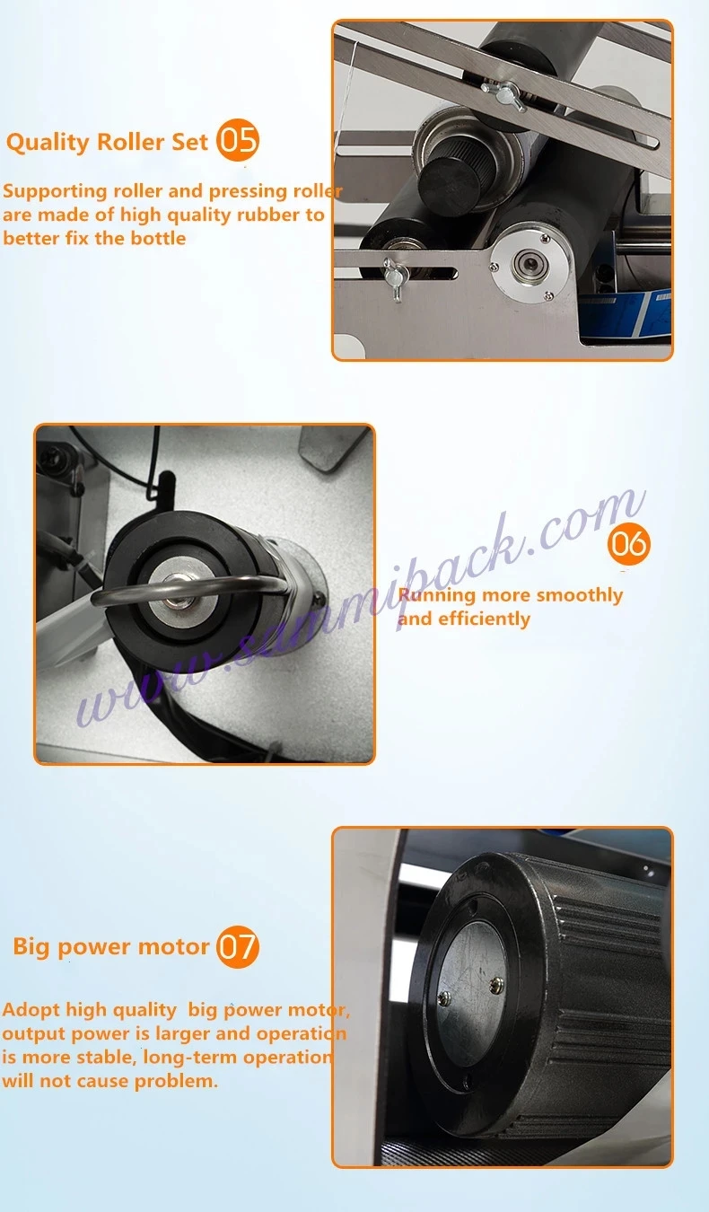 220V Semi-Automatic Round Bottle Labeling Machine with 25-50 piece/minutes Efficiency for 15-120 mm Diameter Bottles