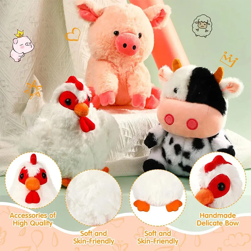 Animales de Granja de Peluche Personalizados al por Mayor, Decoraciones  para Fiestas de Cumpleaños, Cerdo, Gallo, Caballo, Oveja, Vaca, Animales de  ..., image size:800x800