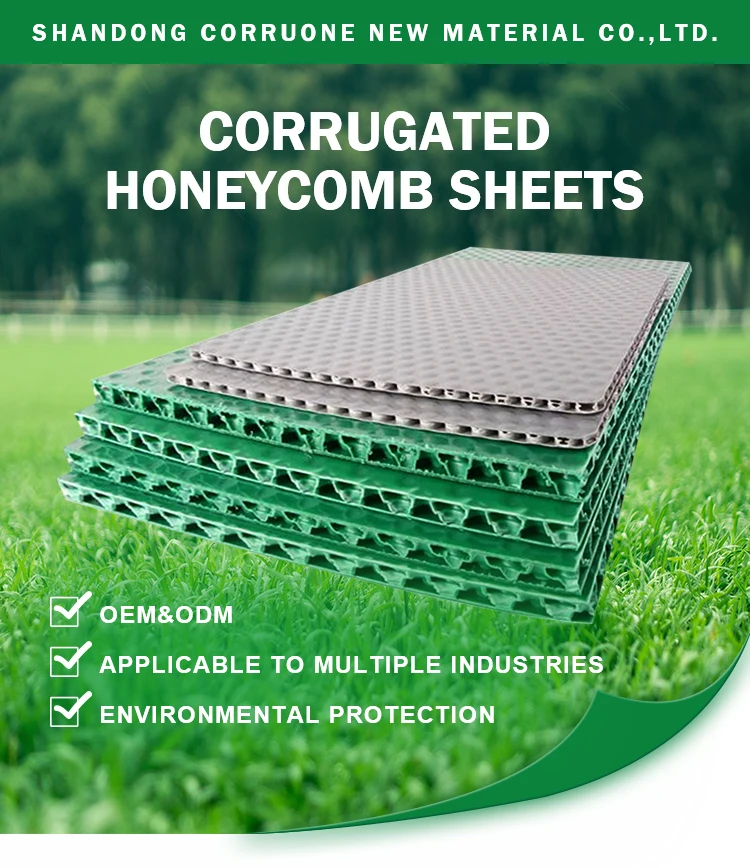 Corruone Colored Polypropylene Coreflute Pp Hollow 4x8 Honeycomb Polion Sheets Corrugated 