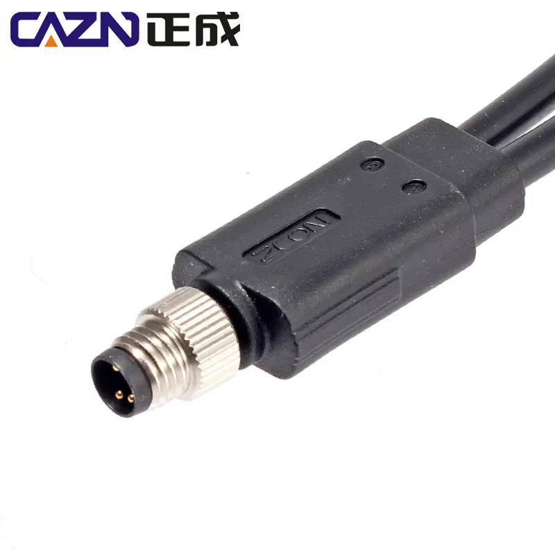 Equivalent to Binder Ip67 3 4 5 6 8pin Male Female Y Type Splitter 1 to 2 M8 PUR PVC Overmolded Cable