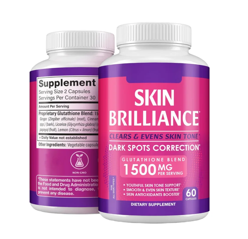 Advanced L-Glutathine Skin Whitening Antioxidant Beauty Products Capsules with Collagen for Healthy Skin Light Skin Tone Adults