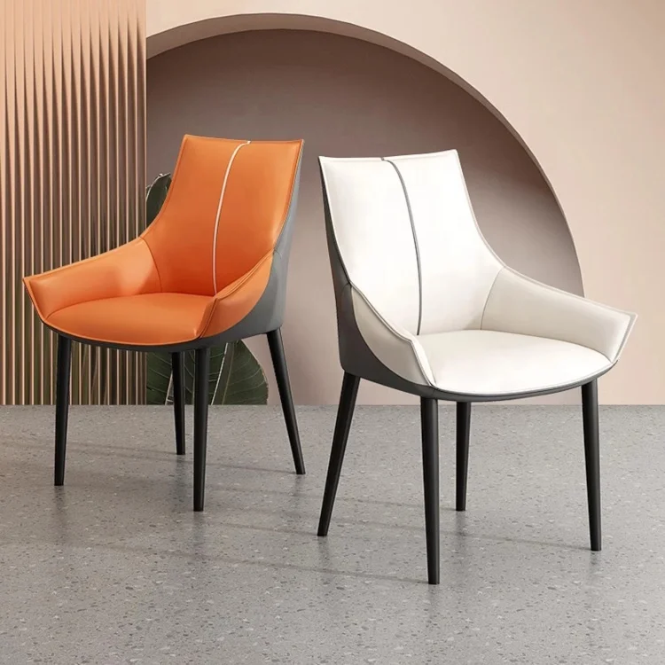Dining Chair Design Table Nordic Cheap Indoor Home Furniture Restaurant Modern Luxury Room Leather Metal Dining Chair for Sale