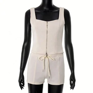 Dropshipping New Arrivals 2026 Summer Women Clothing Gym Fitness Casual Mini Shorts Set