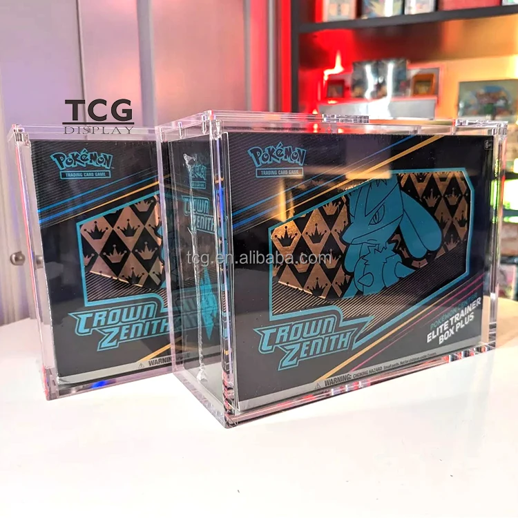 TCG Clear Wholesale Acrylic New Crown Zenith ETB Pokemon Center Exclusive  Elite Trainer Box Plus Sealed Acryl Display Case