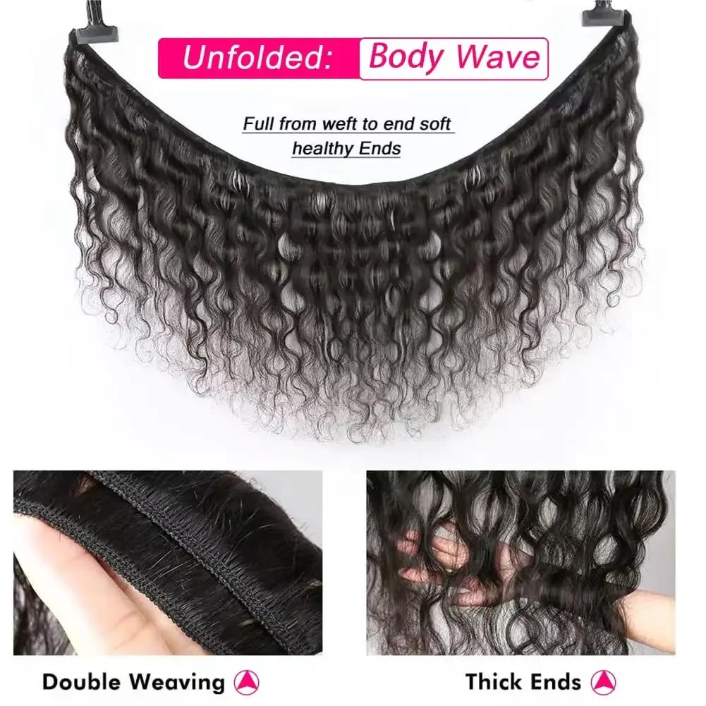 Fasci di capelli umani Body Wave da 18, 20 e 22 pollici, tessuto per capelli vergini brasiliani_voghion.com