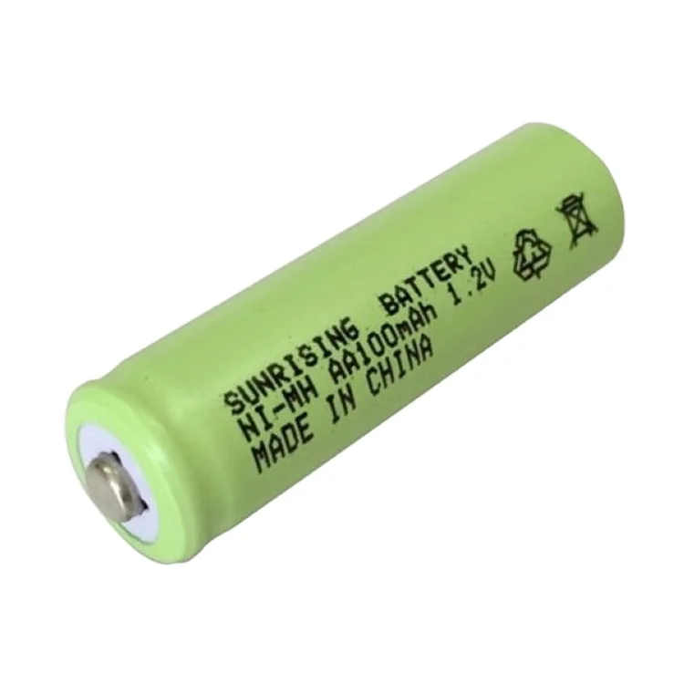 Button Top Ni-Mh aa 100mah 1.2v rechargeable battery cell