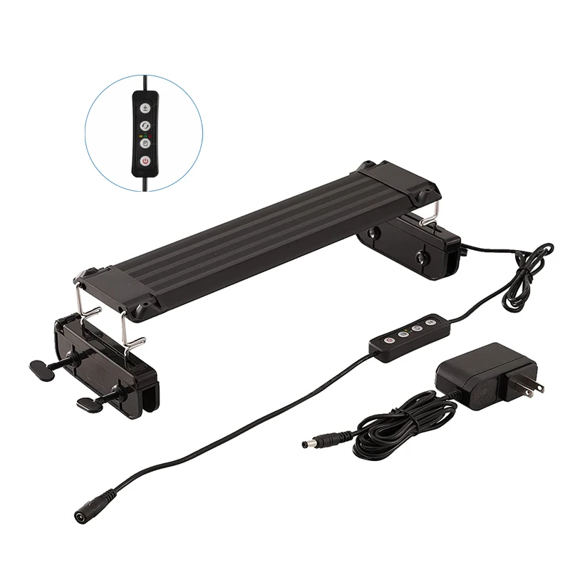 Aquarium Fish Tank Light Timer and Dimmer Blue and White LED 3 Installation Modes Aquarium Light for DIY Fish Tank