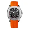 8 silver orange - silicone band