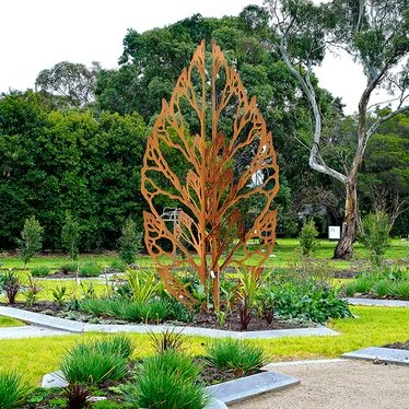 Modern Garden Decor Large Rusted Corten Steel Leaf Sculpture for Sale