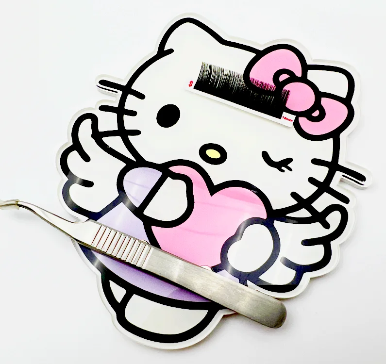 Cute Pink Purple Heart Hello Kitty Acrylic Custom Lash Pallte Acrylic ...