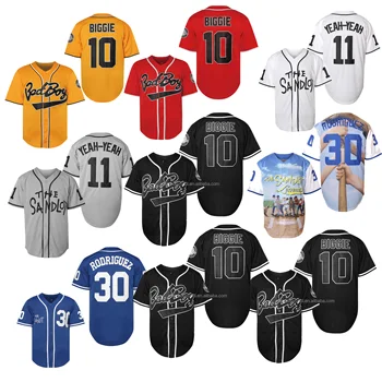 Benny The Jet' Rodriguez 30 The Sandlot Bel Air Short Sleeve Squints Yeah-Yeah Baseball Jersey