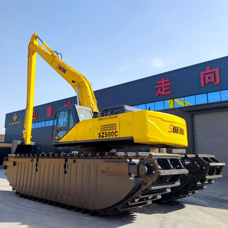 46ton Amphibious Dredger Shanzhong SZ500C Marine Crawler Excavator Amphibious Digger for River Dredging Works