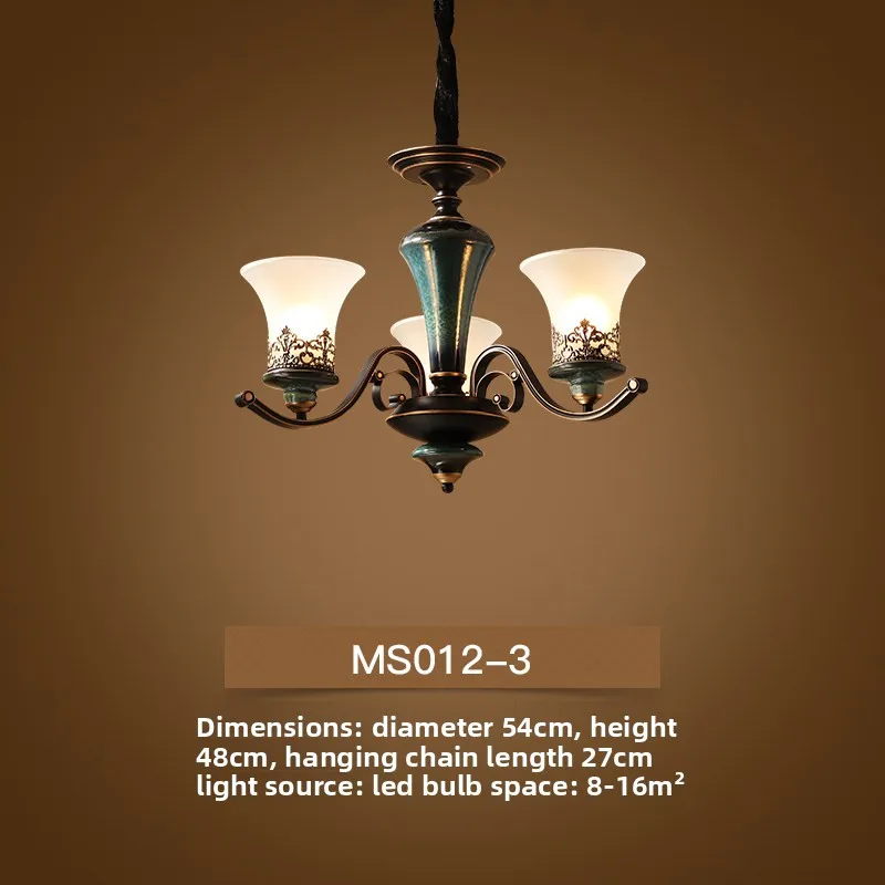 American-style Retro Bronze Lighting European-style Pastoral Simplicity Luxurious Elegant Bedroom Study Dining Room Chandeliers