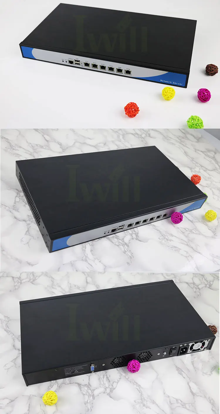 Pfsense Rack 19 Inch 1U Firewall Pfsense Rack Mount Server with 6 LAN Ports, Intel ...