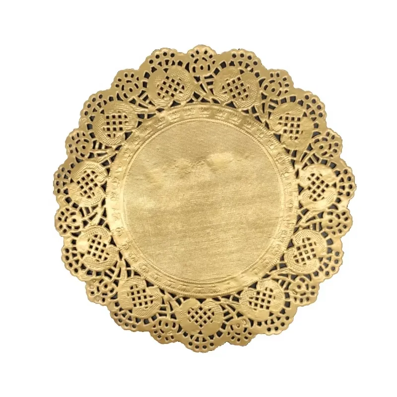 Centrini Di Carta In Pizzo Dorato - 100 Pezzi Da 12,5 Cm Per Torte, Dessert E Tavola | Decorazione Elegante Per Eventi