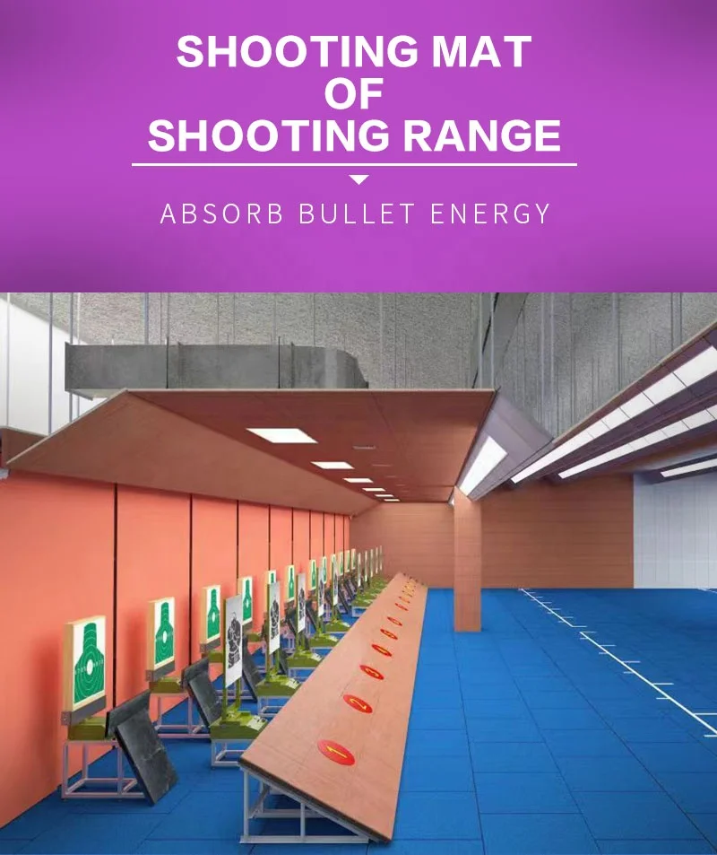 Guangdong Factory Safety Bulletproof Ballistic Rubber Tiles for Shooting Ranges Floor Wall Rubber Mats