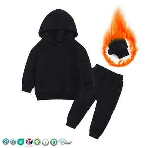 Wholesale Boys Clothing Sets Solid Pattern Cotton Sweatpants and Hoodie Kids Wear Casual Style