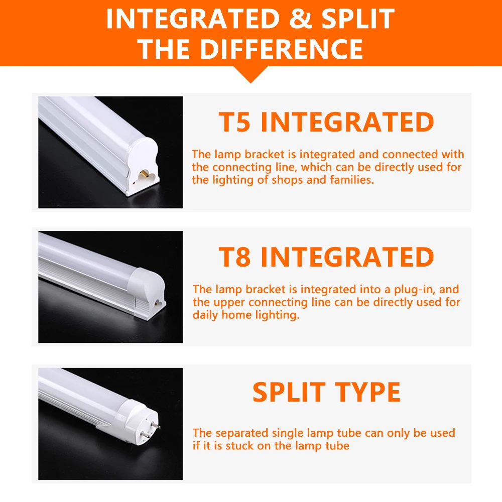 Factory Direct Linear Tube Lighting Housing Fluorescent Fixture T5 T8 Integrated Indoor Shop Japan Hot Jizz LED Tube Light