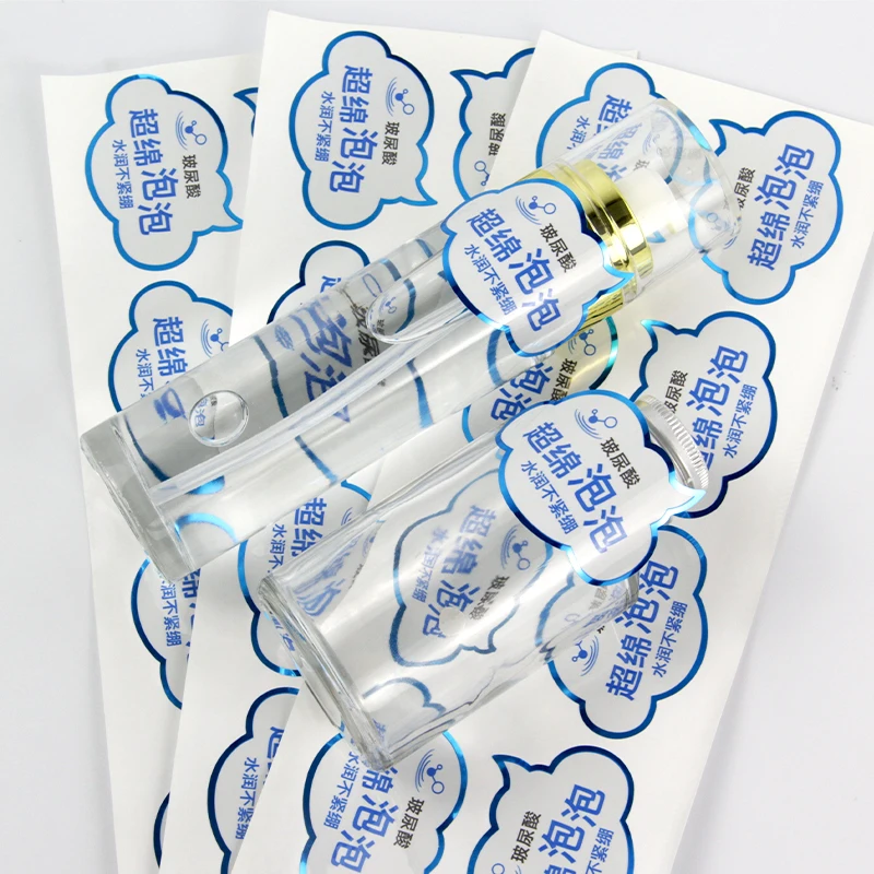 Custom Half Glue Sticker for Skin Care Products Half Adhesive Sticker ...