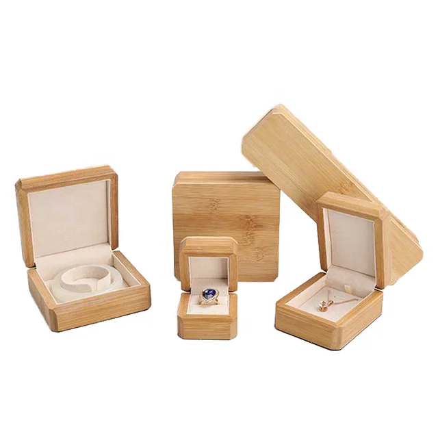 Amino  customization wholesale Buddha beads solid wood Bamboo wood jewelry  ring bracelet necklace box packaging gift box