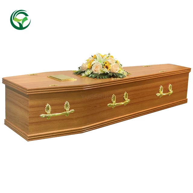 Wholesale PU Paper Veneer Chipboard MDF Board Medium Grade Australian Adult Cherry Veneered Casket Cremation Funeral Coffin