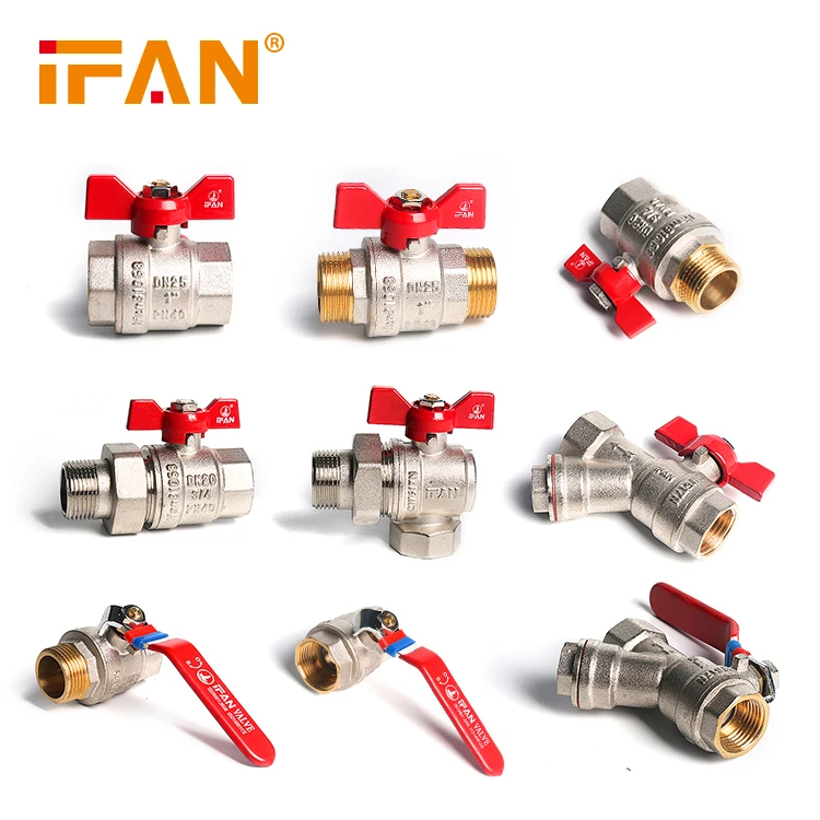 IFAN 81068 Water Pipe System Brass Ball Valve Small Cut Off 1 Inch Brass Ball Valve Brass