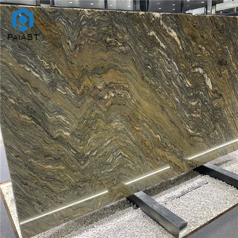 product brazilian natural gold silk quartzite slab exotic stone for countertop and villa decoration-5