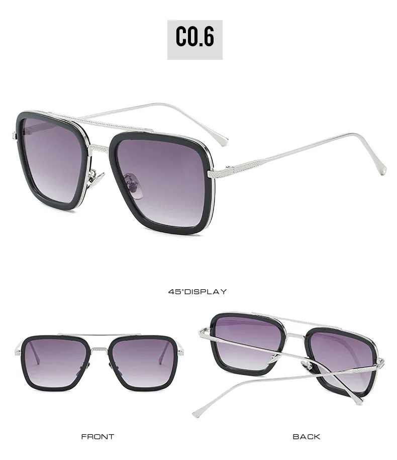 DDA48ファッショナブルなスクエアサングラストニースターク最新