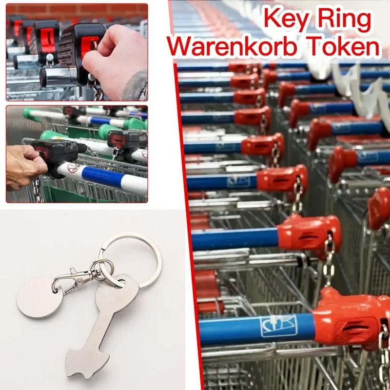 Supermarket Shopping Cart Token Keychain Shopping Cart Token Key