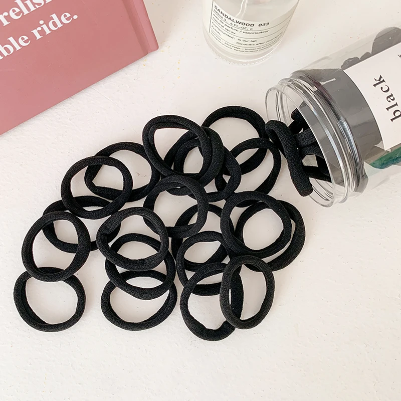 Wholesale 50pcs Simple Design Nylon Seamless Strong Elastic Hair Ties