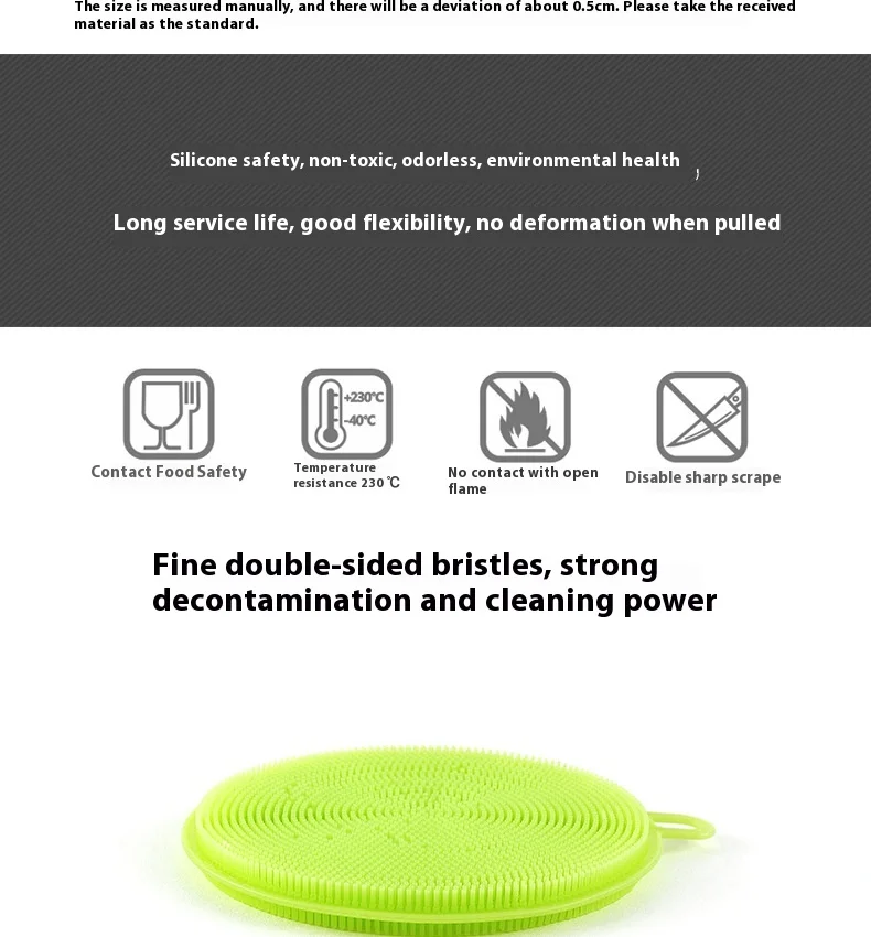 Silicone Dishwashing Cleaning Brush Scrubber Round Silica Gel on Pots Bowls Utensils for Effective Stain Removal supplier