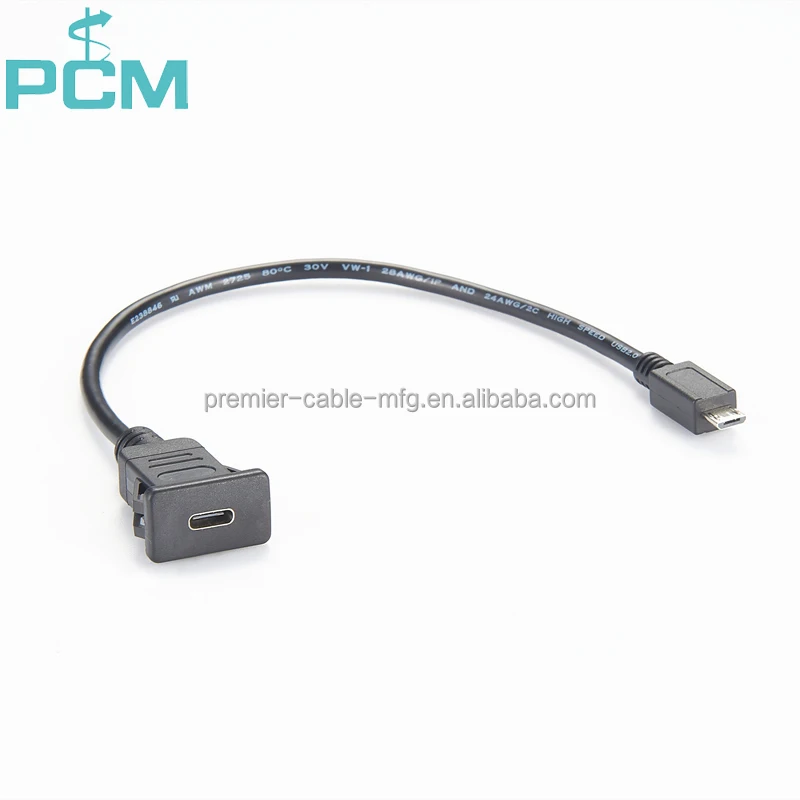 Panel Mount USB Cable USB C to Micro B manufacture