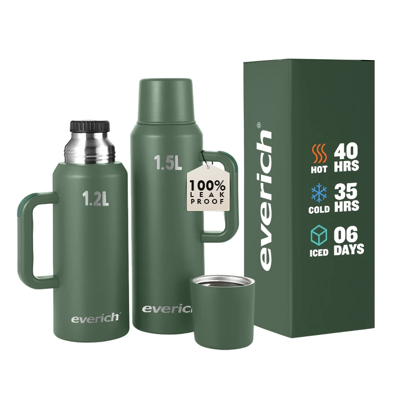 1.2 Litre Water Bottle, Vacuum Insulated Stainless Steel Water