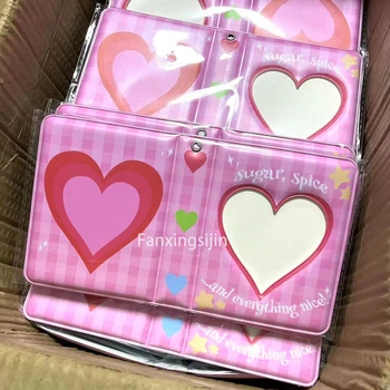 2023 kpop photocard binder custom mini binder collect book Hollow out small love style transparent photocard holder kpop album