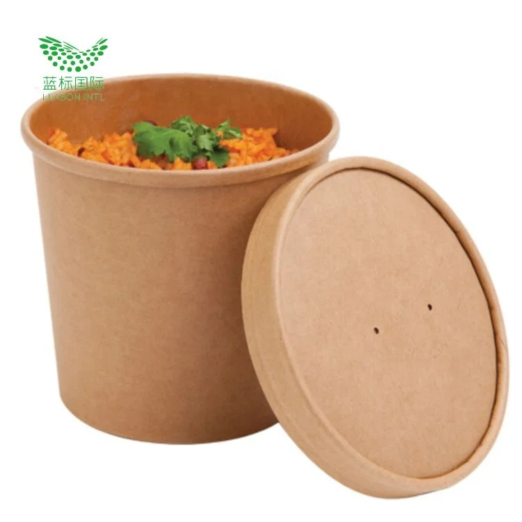 Disposable Food Container Waterproof Grease Proof Kraft Paper Soup