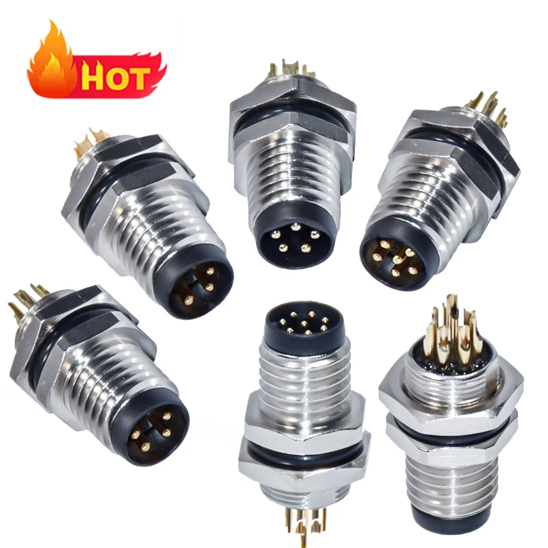 Rigoal M8 Connectors Led Underwater Industrial Heavy Duty Auto Aviation Male Female Solder 3 4 5 6 8 Pin M8 Connector