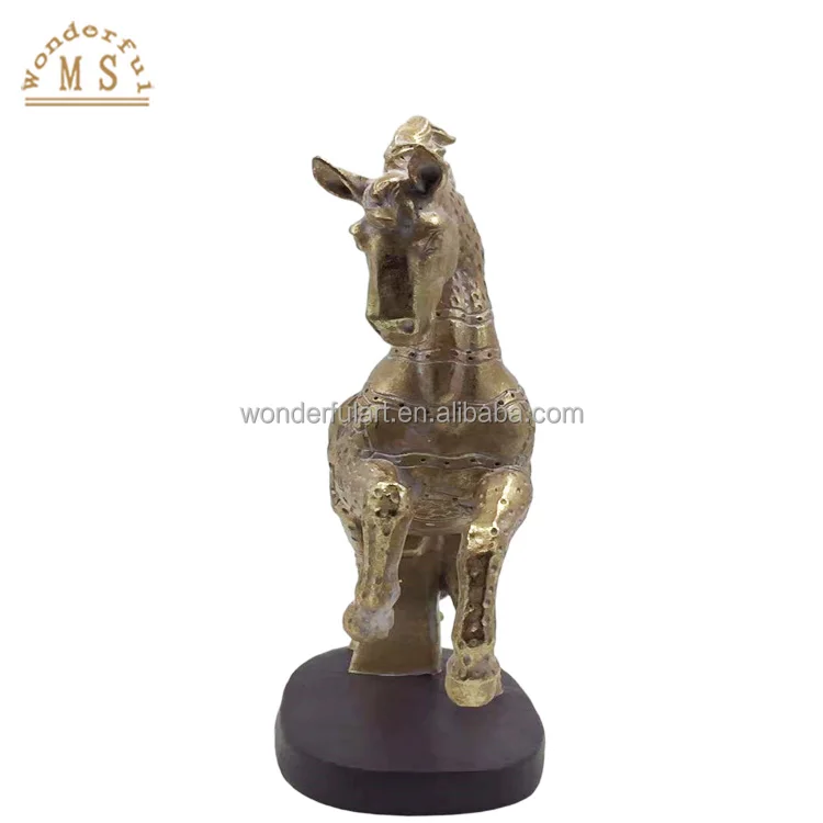 customized resin anime animal golden flying horse small statue figurines sculpture souvenir gifts toy for home decoration