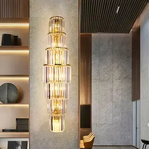 Badu Gold Crystal Shade Stainless Steel Modern Wall Lamp Wall-Mounted LED for Living Room
