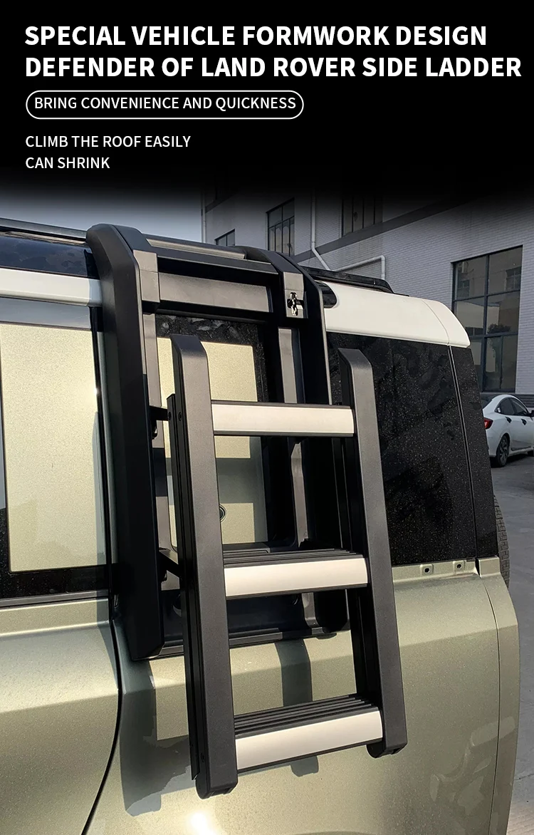 Foldable Side Door Ladder Aluminum Alloy Roof Side Ladder for Land Rover Defender L663 Other Accessories details