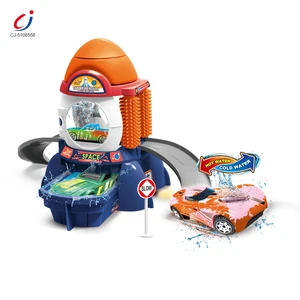 Chengji Car Wash Station Toy Simulated Scene Cartoon Mini Car Alloy Toy Garage Change Color Cartoon City Track Parking Lot Toy