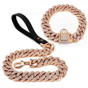 American Bully Heavy Duty Cuban Link Dog Chain Collar Free Engravable ...