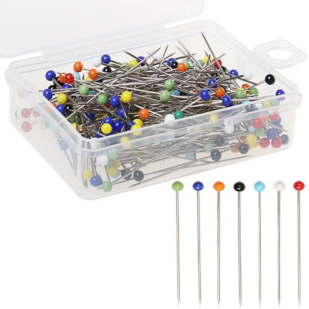 BERYLX 250pcs Glass Head Pins for DIY Sewing Crafts Dressmaker Multicolor Sewing Pin 